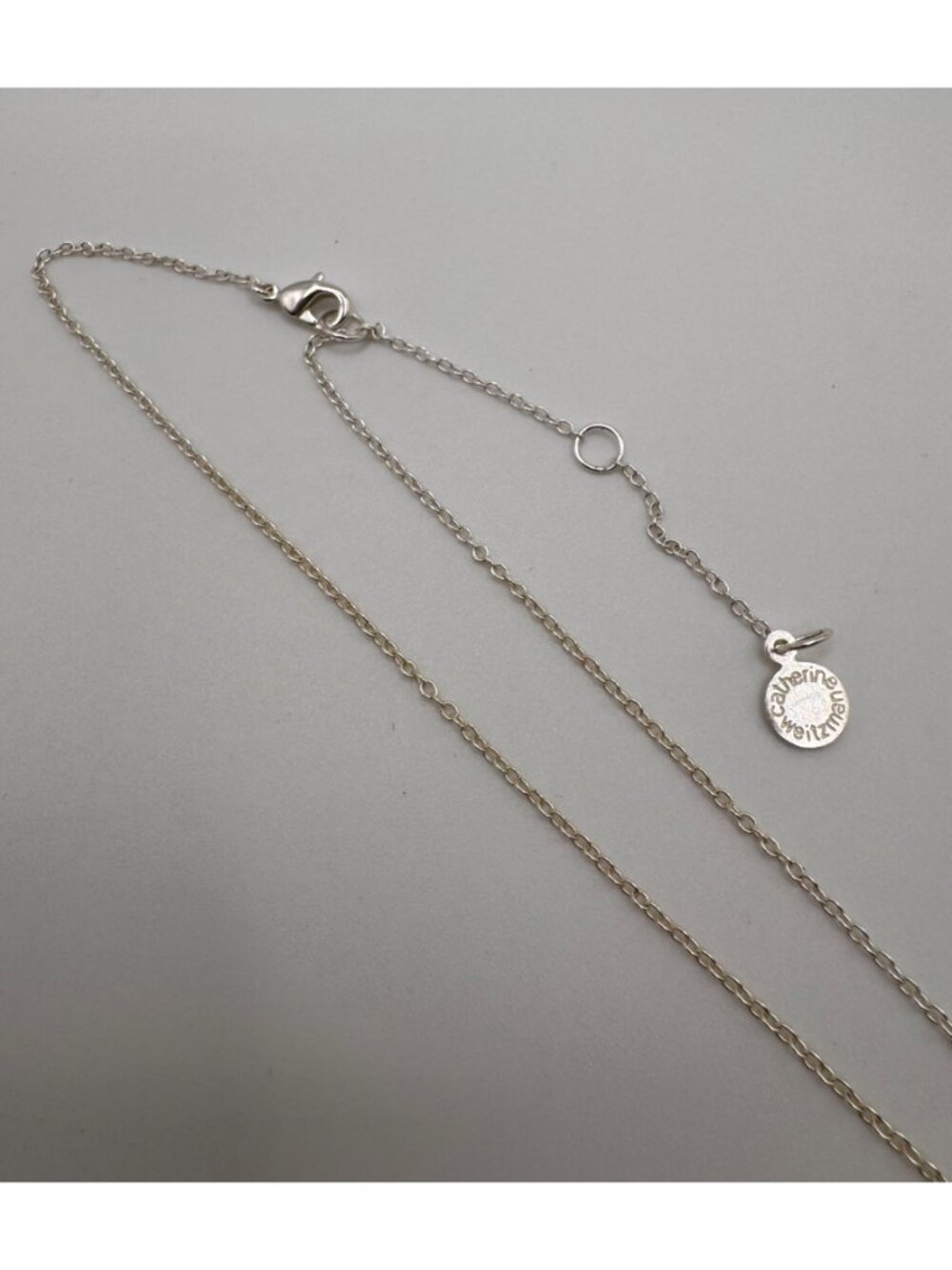 Catherine Weitzman Birthstone Turquoise Shaker Necklace Silver Tone Signed - Picture 4 of 5